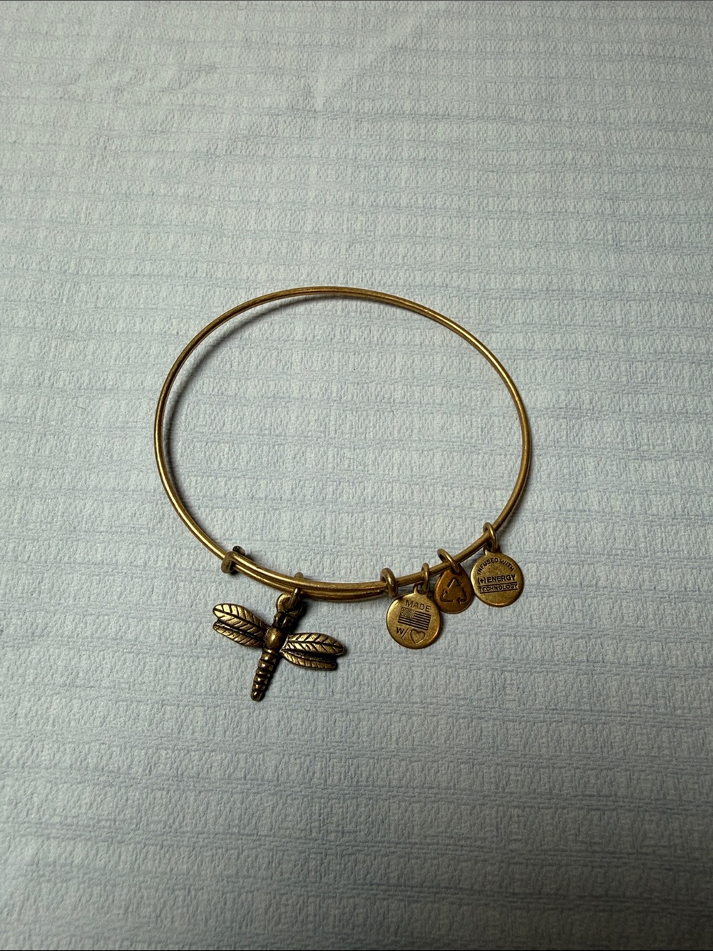 Gold Dragonfly Alex and Ani Charm Bangle Bracelet
